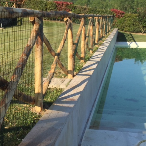 Recinzione Per Laghetto E Giardino LAINFELD - Set Da 20 Elementi In Metallo, Altezza 80 Cm, Colore Verde - Sistema A Incastro Flessibile Per Piscina, Aiuole, Sicurezza Bambini